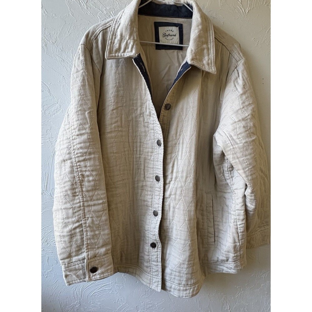 JACHS Girlfriend New York Women's Beige Button Jacket w/ Pockets Short 2XL